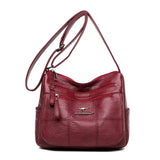 Soft Leather Crossbody Bag for Women with Multiple Pockets