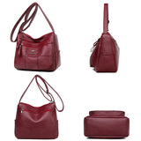 Soft Leather Crossbody Bag for Women with Multiple Pockets