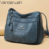 Women's Leather Shoulder Crossbody Bag Winter Style Messenger Handbag