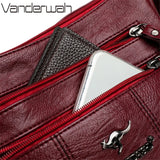Women's Leather Shoulder Crossbody Bag Winter Style Messenger Handbag