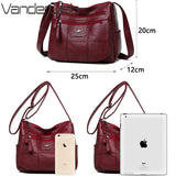 Women's Leather Shoulder Crossbody Bag Winter Style Messenger Handbag
