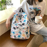Mara's Dream Backpack Women High Capacity Cartoon Graffiti Travel Backpacks