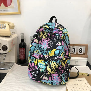 Mara's Dream Backpack Women High Capacity Cartoon Graffiti Travel Backpacks