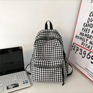 Mara's Dream Backpack Women Nylon Plaid Computer Bag Student