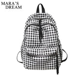 Mara's Dream Backpack Women Nylon Plaid Computer Bag Student