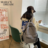 Mara's Dream Backpack Women Nylon Plaid Computer Bag Student