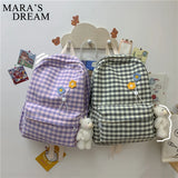 Mara's Plaid Pattern Women's Backpack School Bags