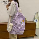 Mara's Plaid Pattern Women's Backpack School Bags
