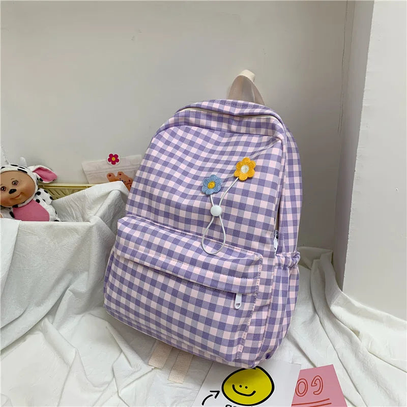 Mara's Plaid Pattern Women's Backpack School Bags