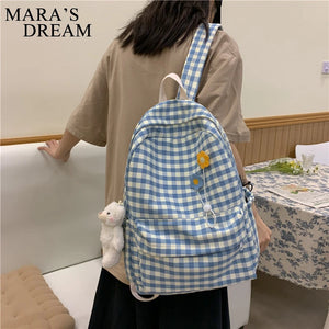 Mara's Plaid Pattern Women's Backpack School Bags