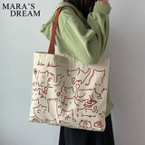Mara's Dream Canvas Cat Handbag Tote Bag Eco Shoulder Bag