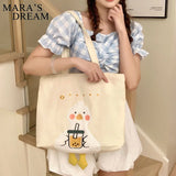 Mara's Dream Canvas Duck Bag Embroidered Eco Tote Shoulder Bags