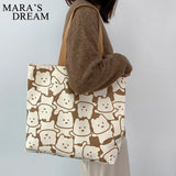 Mara's Dream Canvas Bear Tote Bag Eco Shoulder Bag