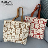 Mara's Dream Canvas Bear Tote Bag Eco Shoulder Bag