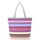 Mara's Dream Canvas Shopper Bag Striped Rainbow Beach Bags Tote Women Ladies Gir