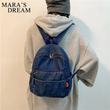 Mara's Dream Large Denim Women Backpack - Daily Travel Bag