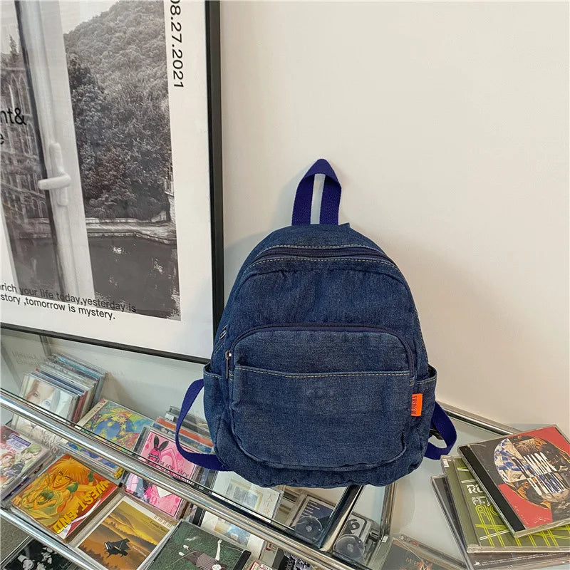Mara's Dream Large Denim Women Backpack - Daily Travel Bag