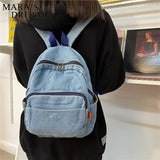 Mara's Dream Large Denim Women Backpack - Daily Travel Bag