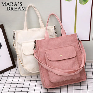 Mara's Dream Corduroy Shoulder Bag Vintage Shopping Bags