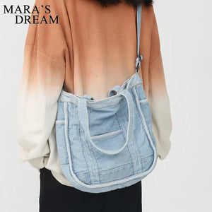 Mara's Dream Crossbody Denim Bag Women Shoulder Travel Handbag Tote
