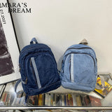 Denim Canvas Women Backpack High Capacity For Teenager Girls