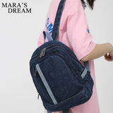 Denim Canvas Women Backpack High Capacity For Teenager Girls