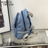 Denim Canvas Women Backpack High Capacity For Teenager Girls