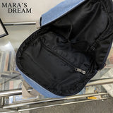 Denim Canvas Women Backpack High Capacity For Teenager Girls