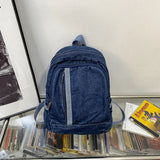 Denim Canvas Women Backpack High Capacity For Teenager Girls