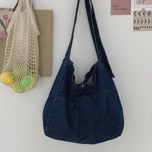 Mara's Dream Denim Messenger Bag - Unisex Casual Shoulder Bag