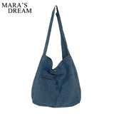 Mara's Dream Denim Messenger Bag - Unisex Casual Shoulder Bag