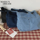 Mara's Dream Denim Messenger Bag - Unisex Casual Shoulder Bag