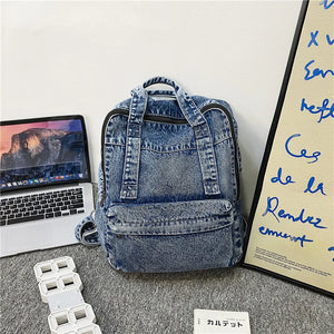 Mara's Dream Denim Women Backpack Retro Travel Bagpack Large Capacity