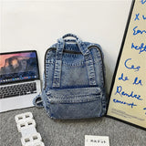 Mara's Dream Denim Women Backpack Retro Travel Bagpack Large Capacity