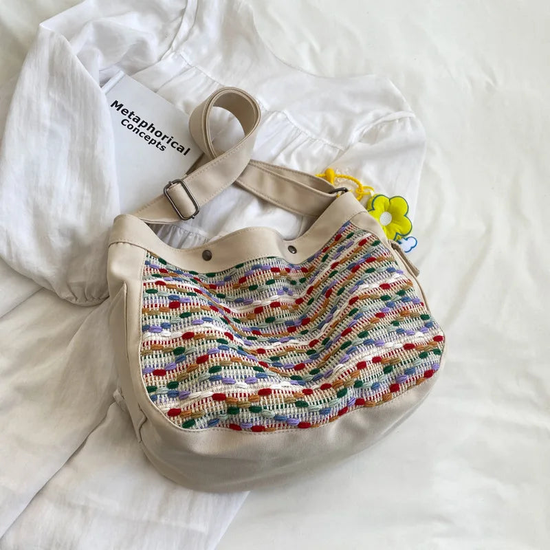 Mara's Dream Weave Canvas Shoulder Crossbody Bag