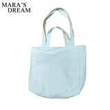 Mara's Dream Double Side Canvas Handbags Plaid Ladies Large Shoulder Shopp