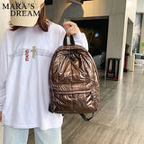 European Style Girls Schoolbag Quilted Padded Backpack