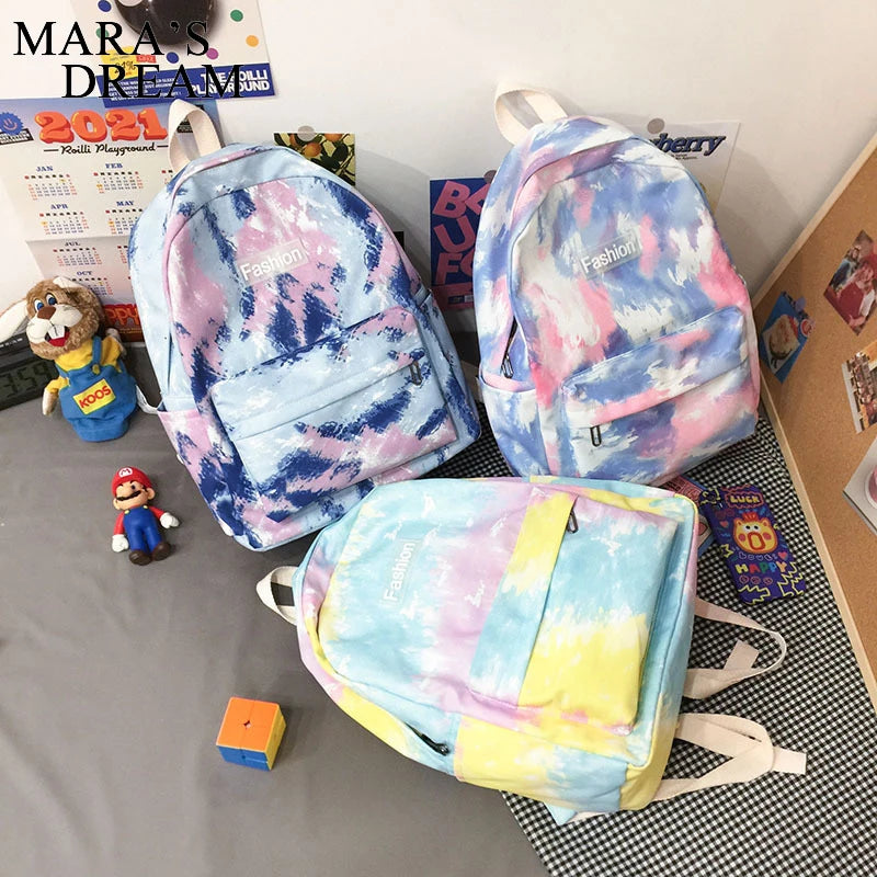 Mara's Dream Colorful Pattern Shoulder Bag for Teenager Girls Nylon Backpack
