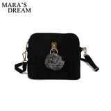 Nubuck Leather Women Messenger Bag Small Shoulder Crossbody Handbag