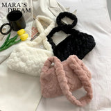 Mara's Dream Faux Fur Shoulder Bag Soft Plush Lady Handbag