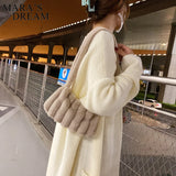 Mara's Dream Faux Fur Shoulder Bag Soft Plush Lady Handbag
