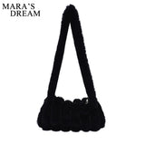 Mara's Dream Faux Fur Shoulder Bag Soft Plush Lady Handbag