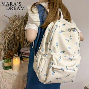 Mara's Dream Floral Backpack Schoolbag Girls Student Waterproof Teenager Travel