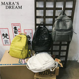 Mara's Dream Lady Waterproof Backpack Female Bag Travel Book Solid Backpack