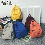 Mara's Dream Canvas Women Backpack Large Capacity Solid Back Bag
