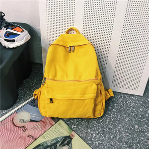Mara's Dream Canvas Women Backpack Large Capacity Solid Back Bag