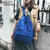 Mara's Dream Canvas Women Backpack Large Capacity Solid Back Bag