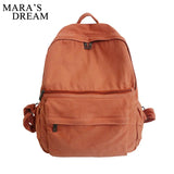 Mara's Dream Canvas Women Backpack Large Capacity Solid Back Bag