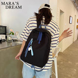 Mara's Dream Women Backpack Large Capacity Nylon Shoulder Solid Bag