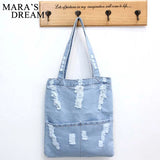 Mara's Dream Women Denim Bag Large Capacity Cowboy Handbag Durable Eco-Friendly
